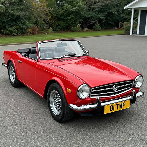 Classic Red 1971 Triumph TR6 Convertible