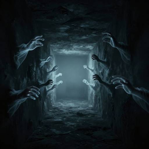 Ethereal Ghostly Hands in Shadows