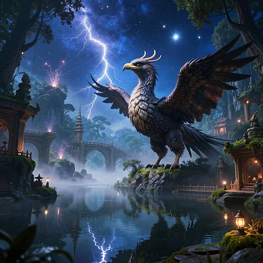 Massive Thunderbird by Enchanted Lake