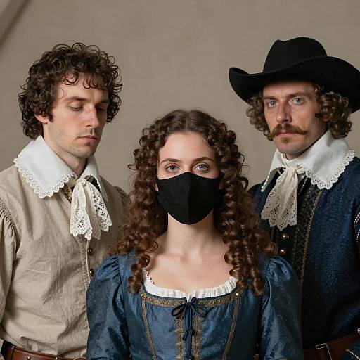 17th-Century Trio in Elegant Attire