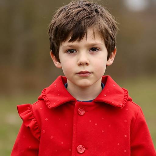 Boy in Red Polka Dot Coat