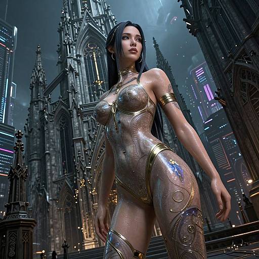 Ultra-Detailed Gothic Cyberpunk Woman