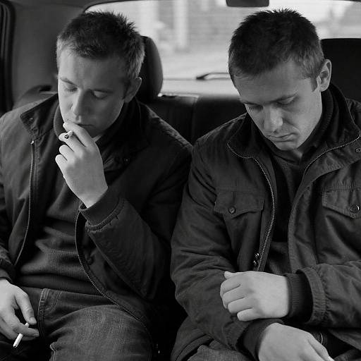 Somber Companionship in Black and White