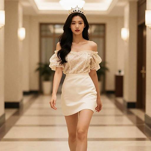 Regal Woman in Fancy Dress