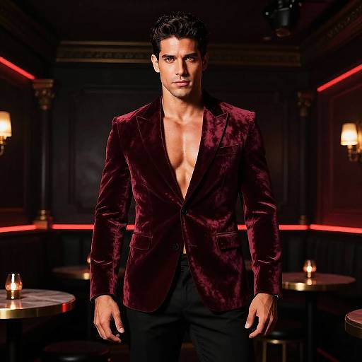 Vintage Portrait of Latino Man in Nightclub