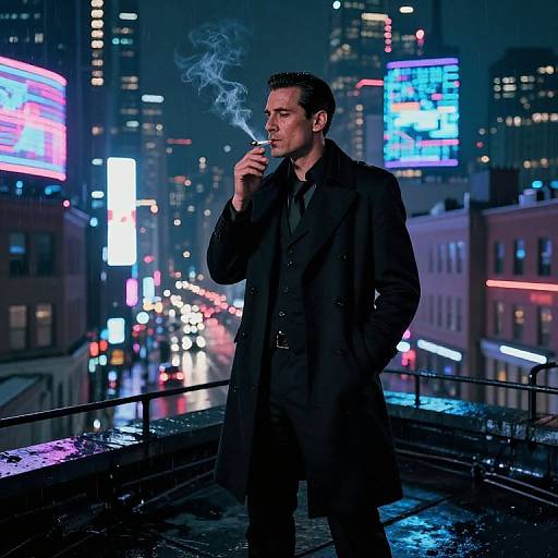 Neon-Lit Urban Gangster Scene