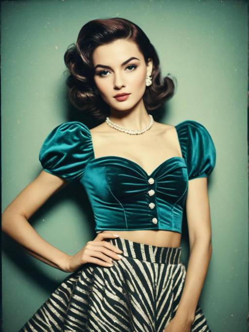 Chic Woman in Glam Velvet Outfit