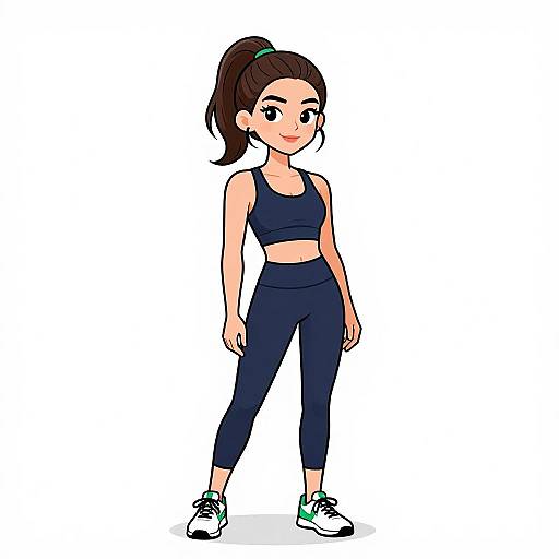 Smiling Woman in Sporty Outfit