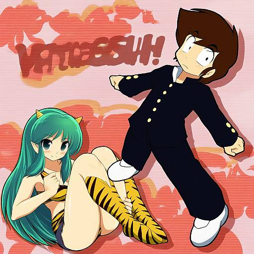 Illustration of Moroboshi ataru, urusei yatsura in the style of Syroh