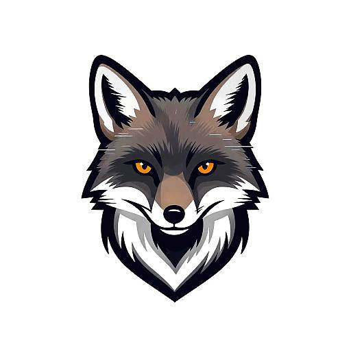 Black Fox Face Logo Vector