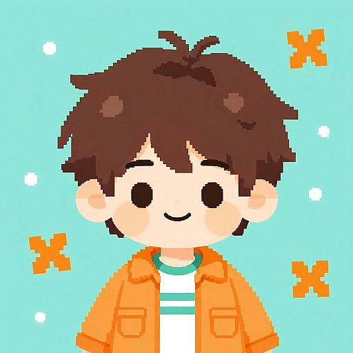 Chibi Pixel Art Poster Retro Vibe