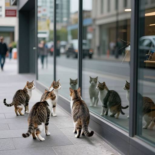 Nine-Tailed Cat in Reflective Streets