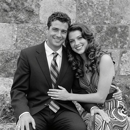 Couple Sitting Together Smiling