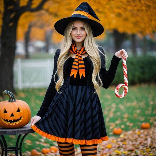 Halloween Candy Cane Witch Fashion