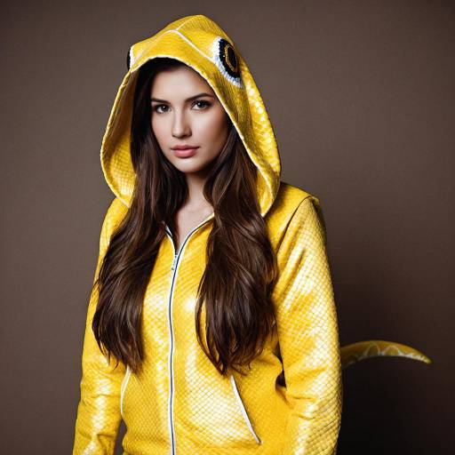 Woman in Yellow Snake Costume Hoodie