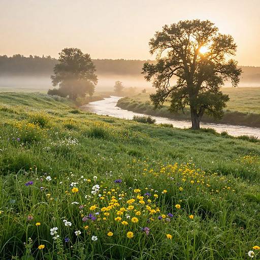 Hyper-Realistic Dawn Natura Landscape