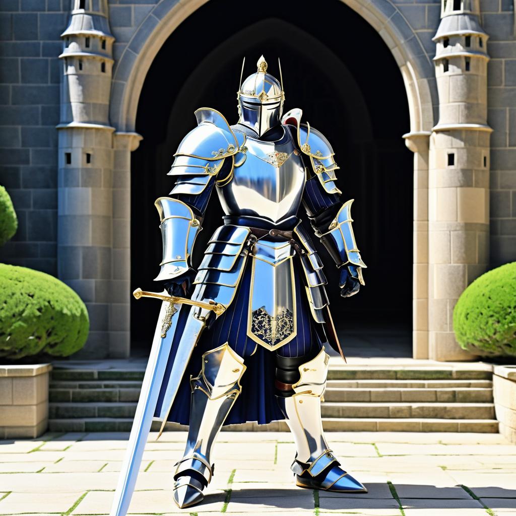 Noble Knight in Dramatic Anime Style