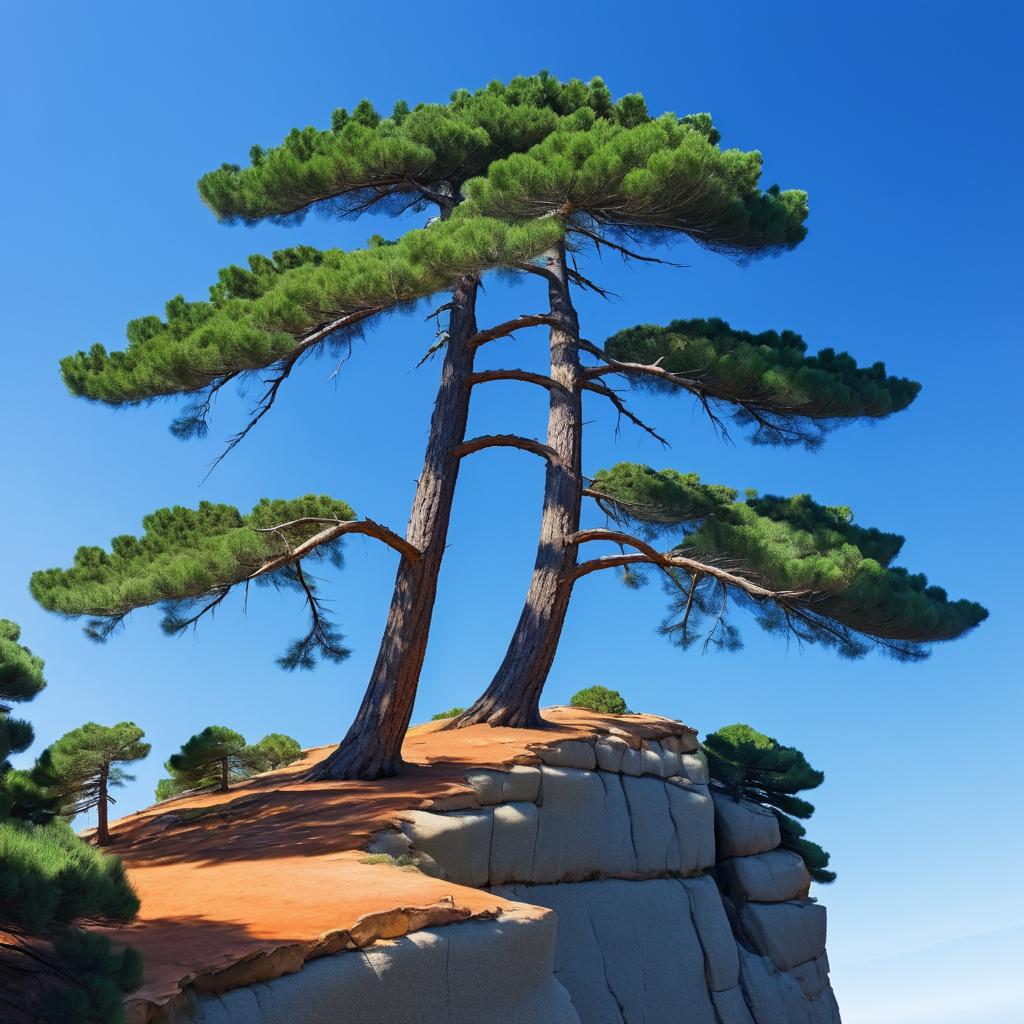 Towering Pine with Unique Sphere Fruits