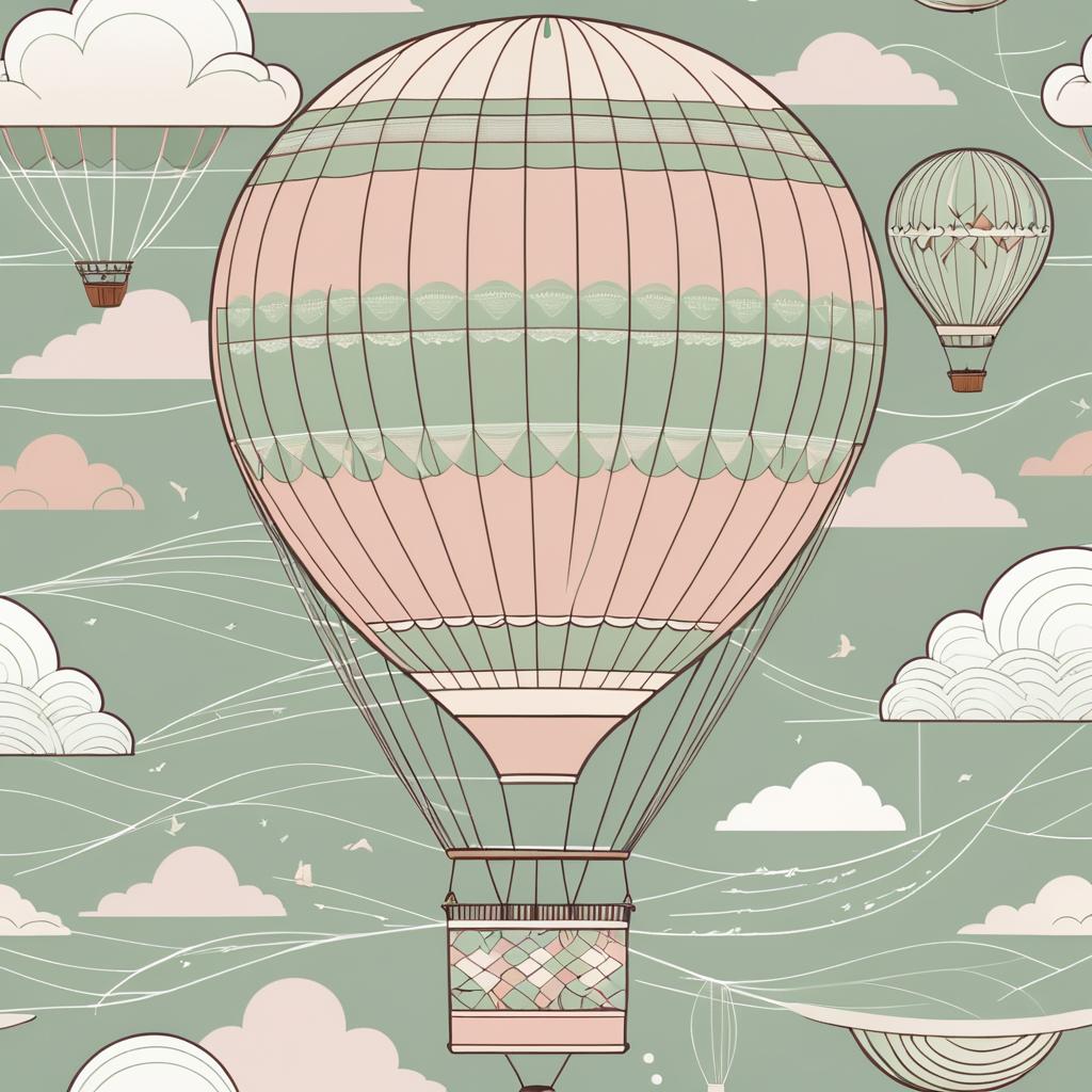 Intricate Hand-Drawn Hot Air Balloon Art