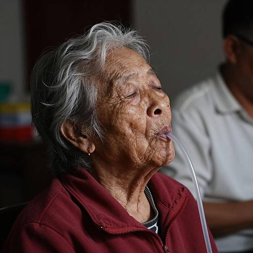 Elderly Woman in Warm Dim Light