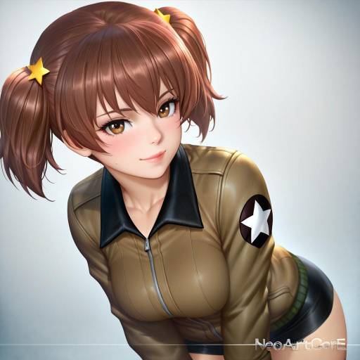 Illustration of Alisa (girls und panzer), girls und panzer in the style of Neoartcore