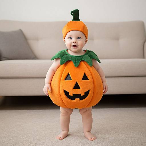 Preemie Baby in Pumpkin Costume