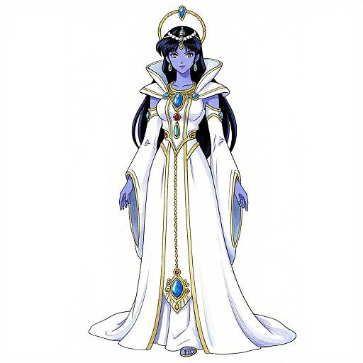 Indigo-Skinned Drow Queen Illustration