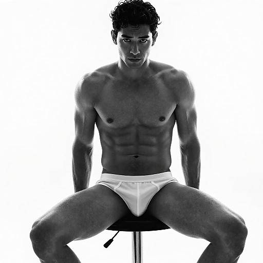 Dramatic Black-and-White Male Portrait