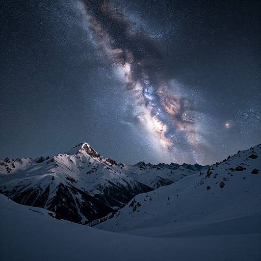 Milky Way Over Snowy Alpine Peaks