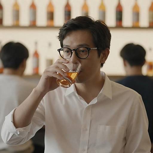 Casual Portrait of a Man Drinking