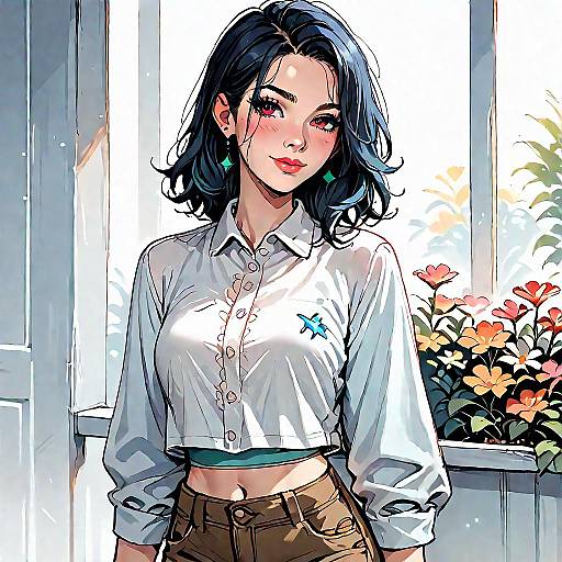 Charming Dutch Beauty in Casual Wear