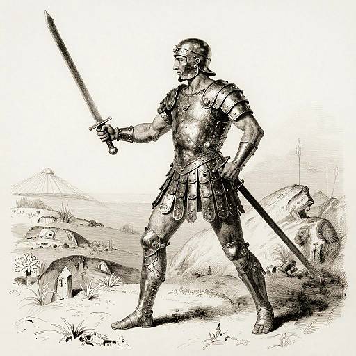 Battle-Hardened Gladiator in Classical Mythology