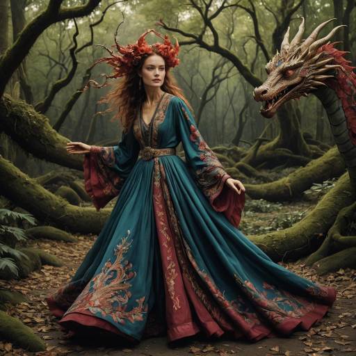 Whimsical Dragon in Bohemian Elegance