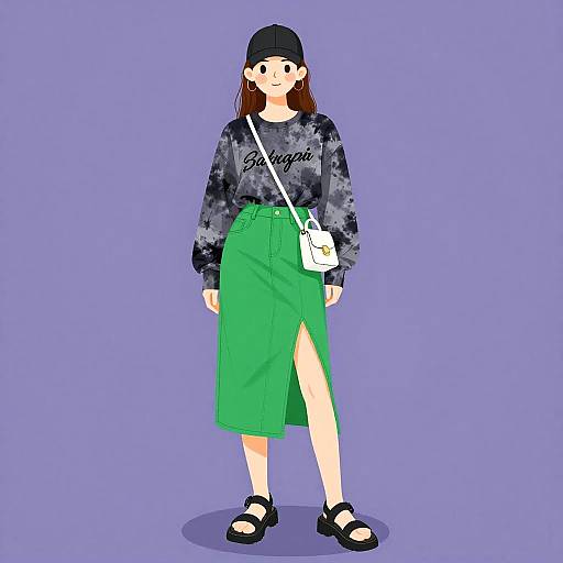 Stylish Woman in Casual Streetwear