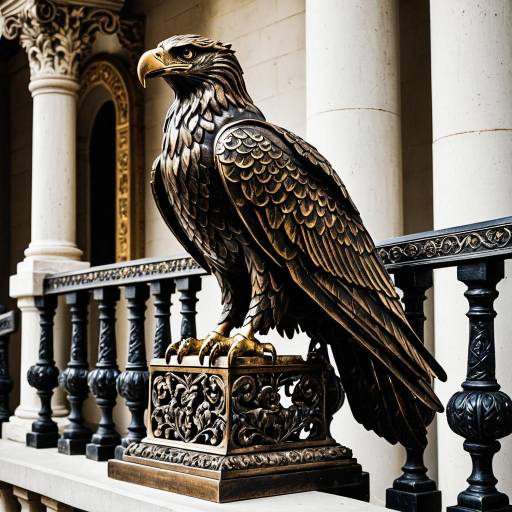 Majestic Eagle Sculpture with Antique Motifs