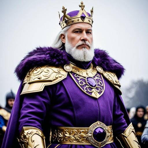 Regal King Andrias in Purple Royal Attire