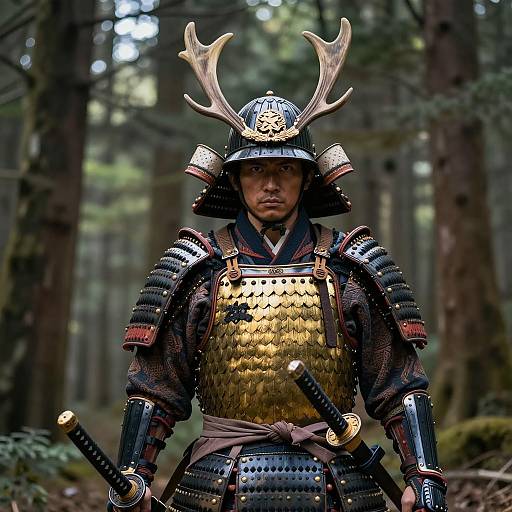 Majestic Samurai in Ornate Armor