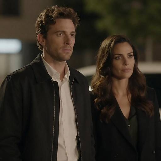 Man and Woman Standing Together at Night