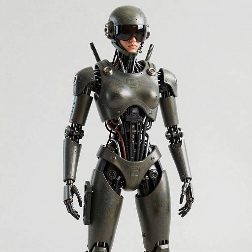 Cybernetic Mercenary in Retro Futurism