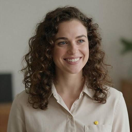 Smiling Woman with Curly Hair