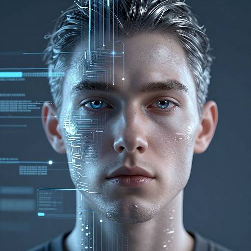 Hyper-Realistic Tech-Human Portrait
