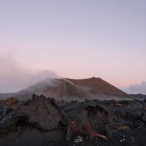 Minimalist Volcanic Summit at Sunrise