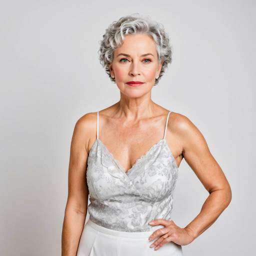 Confident Mature Woman in Lace Camisole