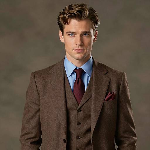 Elegant Male Character in Vintage Suit