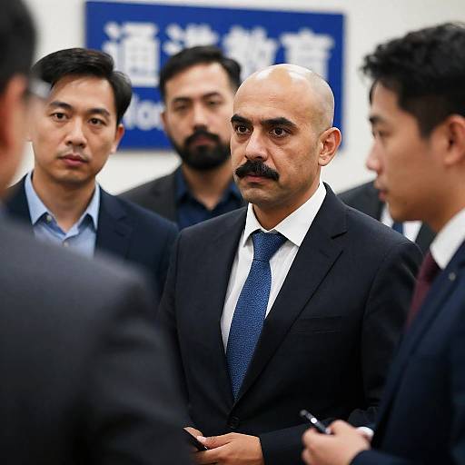 Group of Men in Business Discussion