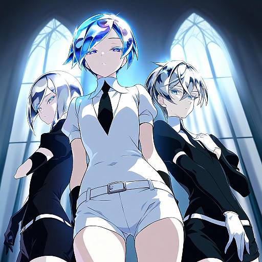 Illustration of Antarcticite, houseki no kuni in the style of Norizou type-r