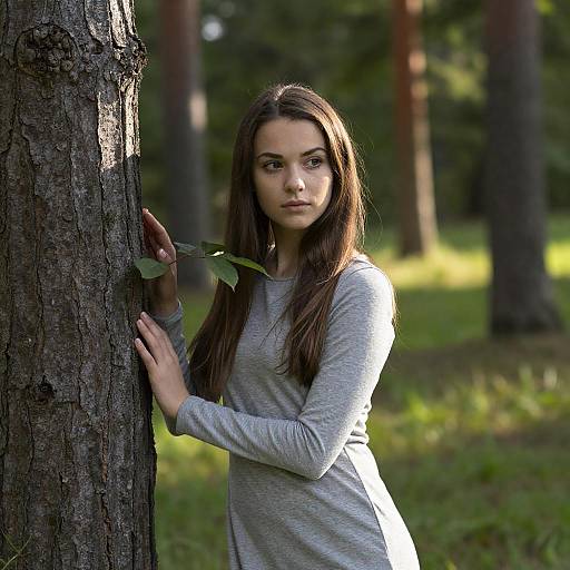 Young Woman Surrounded by Nature