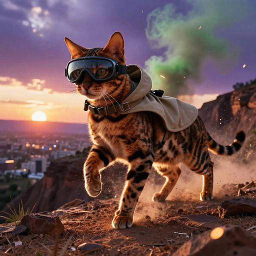 Dusky Bengal Cat Desert Scout