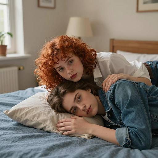 Relaxed Affection Between Friends in Sunlight