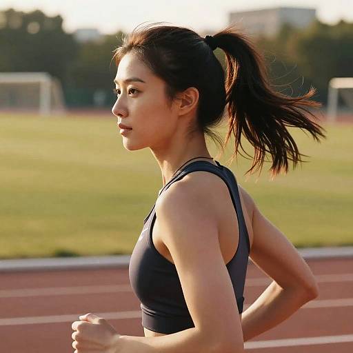 Wispy Fringe Hairstyle on Female Athlete